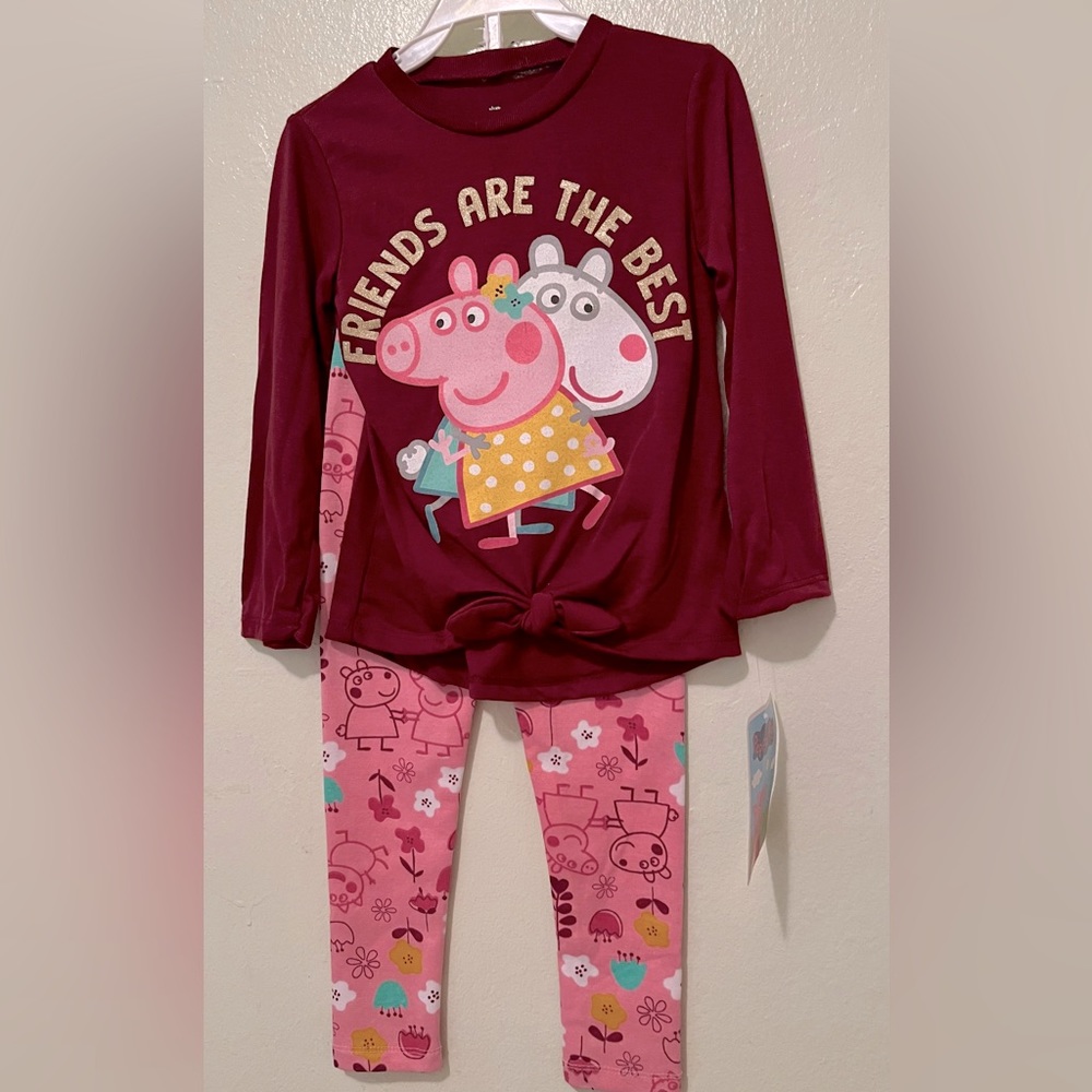 COPY - Peppa Pig Pullover Long Sleeve Graphic T-Shirt & Leggings.
